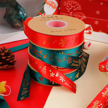 Load image into Gallery viewer, 25 Yards 25mm Christmas Ribbon Printed Christmas Polyester Ribbon For Handmade Wrapping Gift Christmas Decoration DIY Gift Packing

