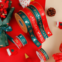 Load image into Gallery viewer, 25 Yards 25mm Christmas Ribbon Printed Christmas Polyester Ribbon For Handmade Wrapping Gift Christmas Decoration DIY Gift Packing
