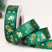 Load image into Gallery viewer, 25 Yards 25mm Christmas Ribbon Printed Christmas Polyester Ribbon For Handmade Wrapping Gift Christmas Decoration DIY Gift Packing
