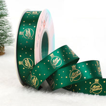 Load image into Gallery viewer, 25 Yards 25mm Christmas Ribbon Printed Christmas Polyester Ribbon For Handmade Wrapping Gift Christmas Decoration DIY Gift Packing
