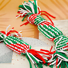 Load image into Gallery viewer, Puppy Christmas Gift Pet Cotton Chew Rope Knot Toy Dog Cleaning Teeth Bite-Resistant Dog Bite Toy Dog Supplies for Xmas New Year Gift
