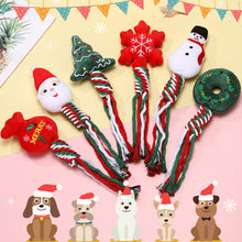Load image into Gallery viewer, Pet Supplies Christmas Gift Puppy Dog Cotton Linen Braided Rope Molar Clean Chew Knot Play Toy Large Small Dog Toys
