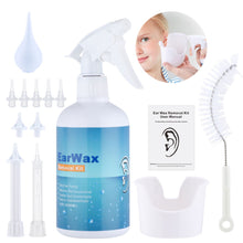 Load image into Gallery viewer, 500/300ml Ear Wash Earwax Cleaning Tool Set for Adults Kids Spiral Ear Wax Remover Plastic Water Irrigation Bottle Ear Care Washing Tools
