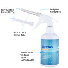 Load image into Gallery viewer, 500/300ml Ear Wash Earwax Cleaning Tool Set for Adults Kids Spiral Ear Wax Remover Plastic Water Irrigation Bottle Ear Care Washing Tools
