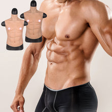Load image into Gallery viewer, High Collar Half Body Muscle Suit Strong Male Muscle Style Male Cosplay Eight Piece Abdominal Muscle Silicone Pseudochest Muscle

