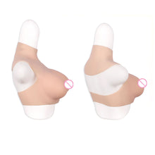 Load image into Gallery viewer, High Neckline Hollowed Out Yiru High Elasticity Cotton Breast Forms Fake Falsies Artificial Boobs Crossdresser Transvestite Sissy Drag Queen Cosplay Cross-dressing

