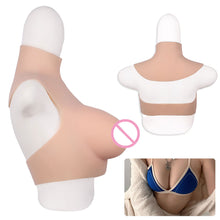 Load image into Gallery viewer, High Neckline Hollowed Out Yiru High Elasticity Cotton Breast Forms Fake Falsies Artificial Boobs Crossdresser Transvestite Sissy Drag Queen Cosplay Cross-dressing
