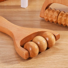 Load image into Gallery viewer, Wooden Body Roller Massager Therapy Massage Tool Foot Face Shoulder Neck Hand Push Roller Massager Body Soothing Massage Tool
