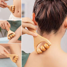 Load image into Gallery viewer, Wooden Body Roller Massager Therapy Massage Tool Foot Face Shoulder Neck Hand Push Roller Massager Body Soothing Massage Tool
