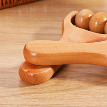 Load image into Gallery viewer, Wooden Body Roller Massager Therapy Massage Tool Foot Face Shoulder Neck Hand Push Roller Massager Body Soothing Massage Tool
