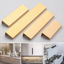 Load image into Gallery viewer, Gold Black Hidden Cabinet Pulls Aluminum Alloy Kitchen Cupboard Handles Drawer Knobs Furniture Handle Bedroom Hardware
