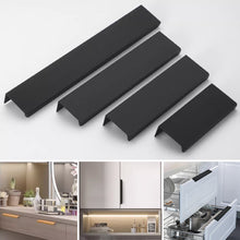 Load image into Gallery viewer, Gold Black Hidden Cabinet Pulls Aluminum Alloy Kitchen Cupboard Handles Drawer Knobs Furniture Handle Bedroom Hardware
