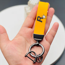 Load image into Gallery viewer, Nylon Webbing Strap Keychain Durable Key Strap Muti-Pendant Key Holder Keyfob Game Yellow GTA Auto 5 Keychain For Fans Key Ring
