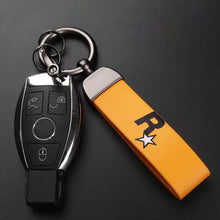 Load image into Gallery viewer, Nylon Webbing Strap Keychain Durable Key Strap Muti-Pendant Key Holder Keyfob Game Yellow GTA Auto 5 Keychain For Fans Key Ring
