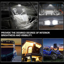 Load image into Gallery viewer, Roll Bar Mount LED Dome Light Rock Light W/Switch White Color For Polaris RZR UTV 4WD Wagon UTB Cab ATV SUV Bus Car Excavator Pickup

