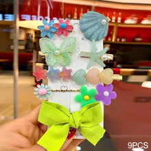 Load image into Gallery viewer, 9pcs/set Cute Flower Seashell Hair Clips for Girls Children Lovely Hairpins Kids Hair Pins Barrettes Hair Accessories
