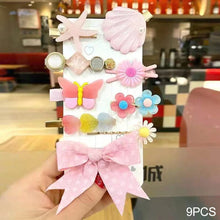 Load image into Gallery viewer, 9pcs/set Cute Flower Seashell Hair Clips for Girls Children Lovely Hairpins Kids Hair Pins Barrettes Hair Accessories
