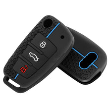 Load image into Gallery viewer, Silicone Car Key 3 Button Key Cases Cover Keychain Protection Fob For Audi A1 A3 A6 C5 C6 Q3 Q2 Q7 R8 S3 S6 RS3 RS6 A4 Accessories
