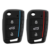Load image into Gallery viewer, 3 Button Key Silicone Car Key Cases Cover Keychain Folding Remote Key Fob Protection For VW Golf 7 MK7 Accessories

