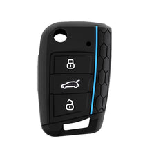 Load image into Gallery viewer, 3 Button Key Silicone Car Key Cases Cover Keychain Folding Remote Key Fob Protection For VW Golf 7 MK7 Accessories
