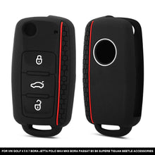 Load image into Gallery viewer, Silicone Car Key 3 Button Key Cases Cover Keychain Protection For VW Golf 4 5 6 7 Bora Jetta POLO MK4 MK6 Bora Passat B5 B6 Superb Tiguan Beetle Accessories
