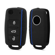 Load image into Gallery viewer, Silicone Car Key 3 Button Key Cases Cover Keychain Protection For VW Golf 4 5 6 7 Bora Jetta POLO MK4 MK6 Bora Passat B5 B6 Superb Tiguan Beetle Accessories
