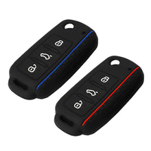 Load image into Gallery viewer, Silicone Car Key 3 Button Key Cases Cover Keychain Protection For VW Golf 4 5 6 7 Bora Jetta POLO MK4 MK6 Bora Passat B5 B6 Superb Tiguan Beetle Accessories
