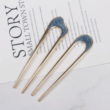 Load image into Gallery viewer, Simple Alloy U-shaped Hairpin Temperament Versatile Durable Updo Hairpin Headwear Hair Accessories for Women
