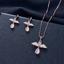 Load image into Gallery viewer, Alloy Rhinestone Pendant Necklace Earrings Set Fashionable Minimalist Necklace Earrings Women Jewelry Set
