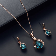 Load image into Gallery viewer, Alloy Rhinestone Pendant Necklace Earrings Set Fashionable Minimalist Necklace Earrings Women Jewelry Set
