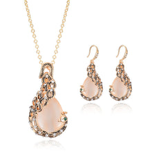 Load image into Gallery viewer, Alloy Rhinestone Pendant Necklace Earrings Set Fashionable Minimalist Necklace Earrings Women Jewelry Set
