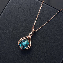 Load image into Gallery viewer, Alloy Rhinestone Pendant Necklace Earrings Set Fashionable Minimalist Necklace Earrings Women Jewelry Set
