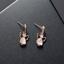 Load image into Gallery viewer, Alloy Rhinestone Pendant Necklace Earrings Set Fashionable Minimalist Necklace Earrings Women Jewelry Set
