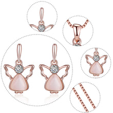Load image into Gallery viewer, Alloy Rhinestone Pendant Necklace Earrings Set Fashionable Minimalist Necklace Earrings Women Jewelry Set
