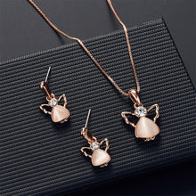 Load image into Gallery viewer, Alloy Rhinestone Pendant Necklace Earrings Set Fashionable Minimalist Necklace Earrings Women Jewelry Set
