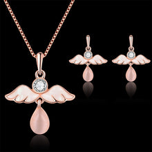 Load image into Gallery viewer, Alloy Rhinestone Pendant Necklace Earrings Set Fashionable Minimalist Necklace Earrings Women Jewelry Set
