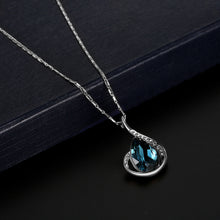 Load image into Gallery viewer, Oval Crystal Pendant Necklace Earrings Set Versatile Minimalist Diamond Necklace Earrings Alloy Jewelry Set
