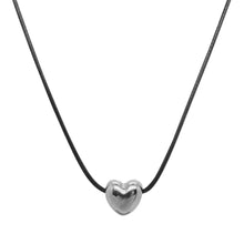 Load image into Gallery viewer, Black Cord Heart Shaped Pendant Necklace Simple Versatile Drawstring Necklace Clavicle Chain Women Jewelry
