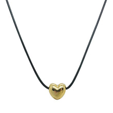 Load image into Gallery viewer, Black Cord Heart Shaped Pendant Necklace Simple Versatile Drawstring Necklace Clavicle Chain Women Jewelry

