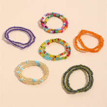 Load image into Gallery viewer, 6pcs/set Glass Rice Bead Anklet Versatile Creative Beaded Ankle Chain Colorful Beach Anklet Foot Jewelry for Women
