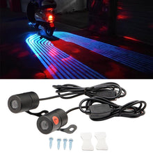 Load image into Gallery viewer, Motorcycle Car Projector Angel Wing LED Lamps Modified Moto Tail Lights Carpet Underglow Welcome Brake Taillights Bulbs 9-36V
