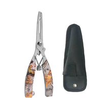 Load image into Gallery viewer, Multifunctional Lure Pliers Camo Curved Nose Stainless Steel Scissors Control Fish Pliers With Knife Open Steel Ring Cutting Line Fishing Tools

