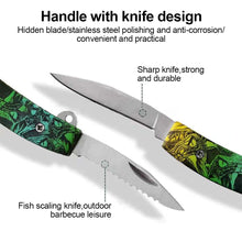 Load image into Gallery viewer, Multifunctional Lure Pliers Camo Curved Nose Stainless Steel Scissors Control Fish Pliers With Knife Open Steel Ring Cutting Line Fishing Tools
