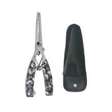 Load image into Gallery viewer, Multifunctional Lure Pliers Camo Curved Nose Stainless Steel Scissors Control Fish Pliers With Knife Open Steel Ring Cutting Line Fishing Tools
