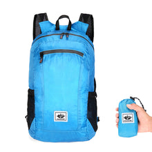 Load image into Gallery viewer, Outdoor Waterproof Large Capacity Foldable Backpack Shoulder Strap Adjustable Lightweight Travel Storage Bag Sports Fitness Package Double Side Net
