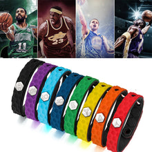 Load image into Gallery viewer, Hexagon Grain Silicone Negative Ion Bracelet Anti-Static Black Technology Energy Sport Adjustable Bracelet Basketball Star Model
