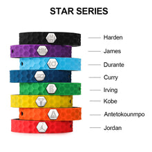 Load image into Gallery viewer, Hexagon Grain Silicone Negative Ion Bracelet Anti-Static Black Technology Energy Sport Adjustable Bracelet Basketball Star Model
