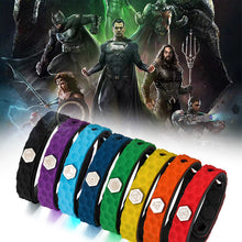 Load image into Gallery viewer, Hexagon Grain Silicone Negative Ion Bracelet Anti-Static Black Technology Energy Sport Adjustable Bracelet Justice League Superhero Style
