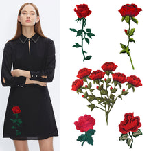 Load image into Gallery viewer, Embroidery Rose Flower Patch Applique DIY Crafts Sticker for Dress Bag Clothes Accessories Badges Sew On Sewing Accessories
