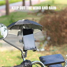 Load image into Gallery viewer, 1PC Mobile Phone Holder Motorcycle Bicycle Umbrella Portable Waterproof Mini Parasol Waterproof Anti-permeability Toy Umbrella
